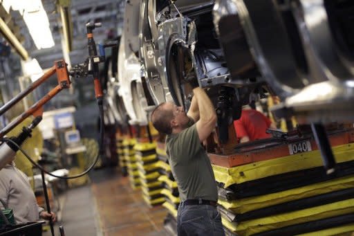 File picture shows an assembly line in Ohio. The United States added a scant 69,000 jobs in May and the unemployment rate rose for the first time in almost a year, the government said Friday in a report spelling more trouble for President Barack Obama's reelection