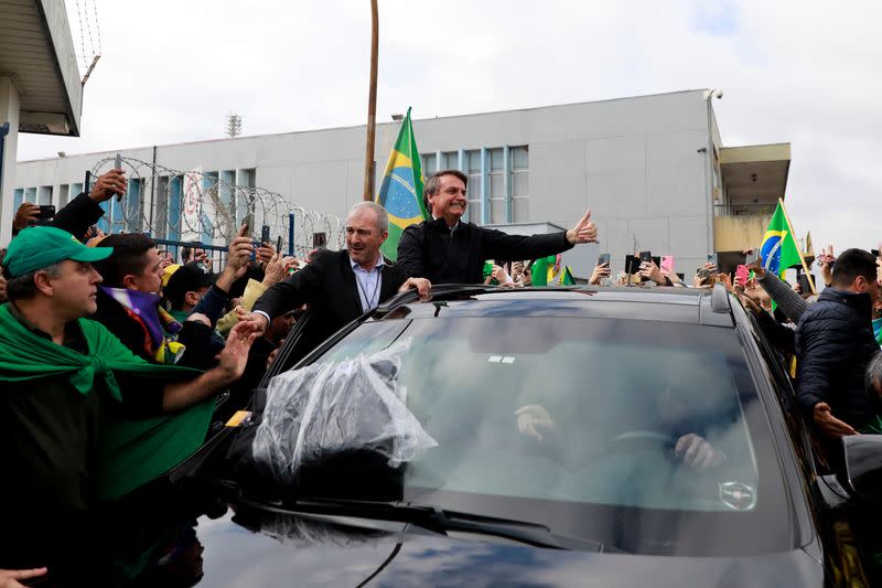 Brazil's former President Jair Bolsonaro arrives in Porto Alegre