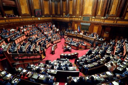 Senate meets to set a date for a motion of no confidence in the government in Rome