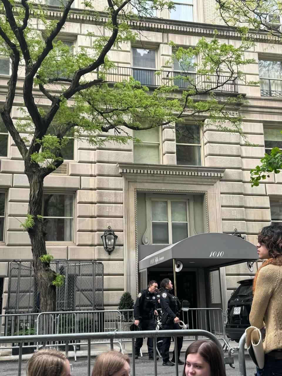 A heavy police presence was seen outside the Met Gala as officers prepare for protests against the Israel-Hamas war potentially spilling over to the event (Kaleigh Werner)