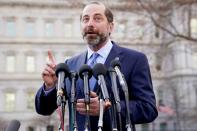 HHS Secretary Alex Azar speaks about coronavirus outbreak outside the White House in Washington