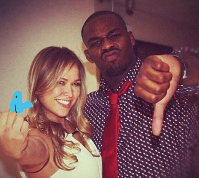 Jon Jones offered words of support for Ronda Rousey after her second straight loss. (Photo credit: Twitter)