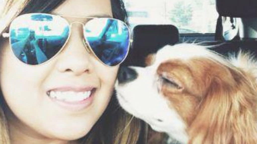 Nina Pham and the real Bentley (Photo courtesy Pham family)