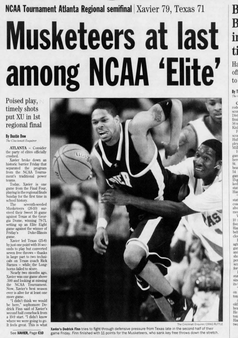 Xavier men's basketball made the program's first trip to the Elite 8 with a win over Texas on March 26, 2004.
