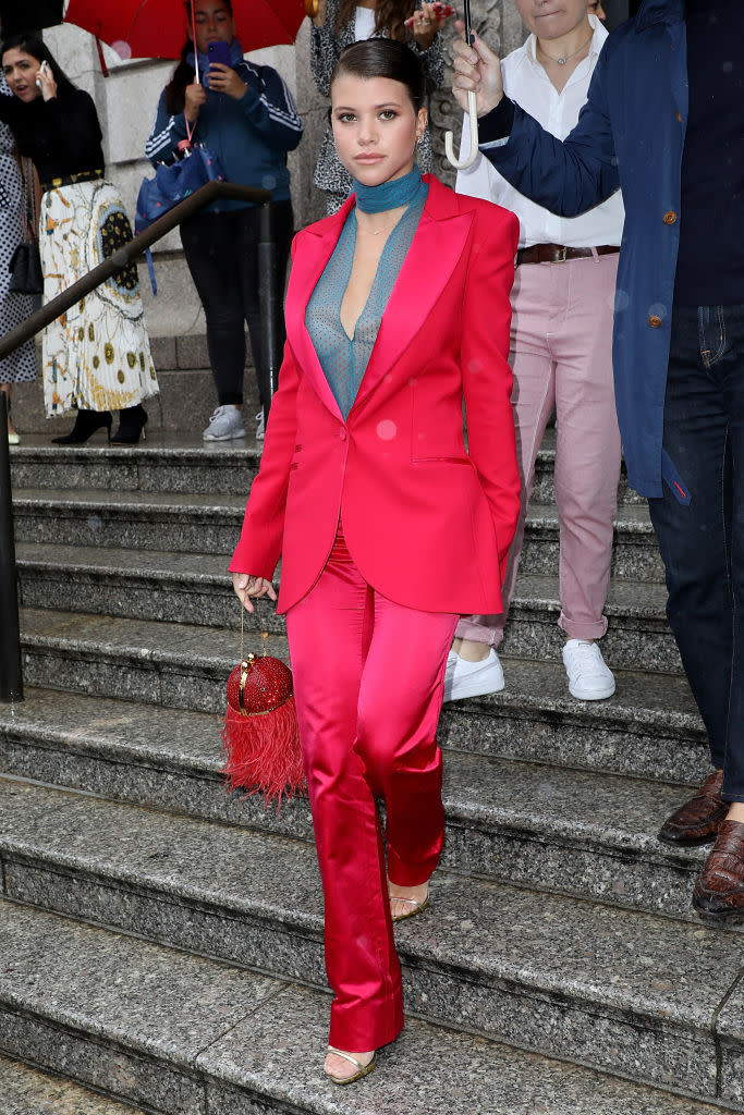 <p>Sofia Richie arrives at the Carolina Herrera Spring 2019 show on September 10, 2018 in New York City. (Photo: Pierre Suu/GC Images) </p>