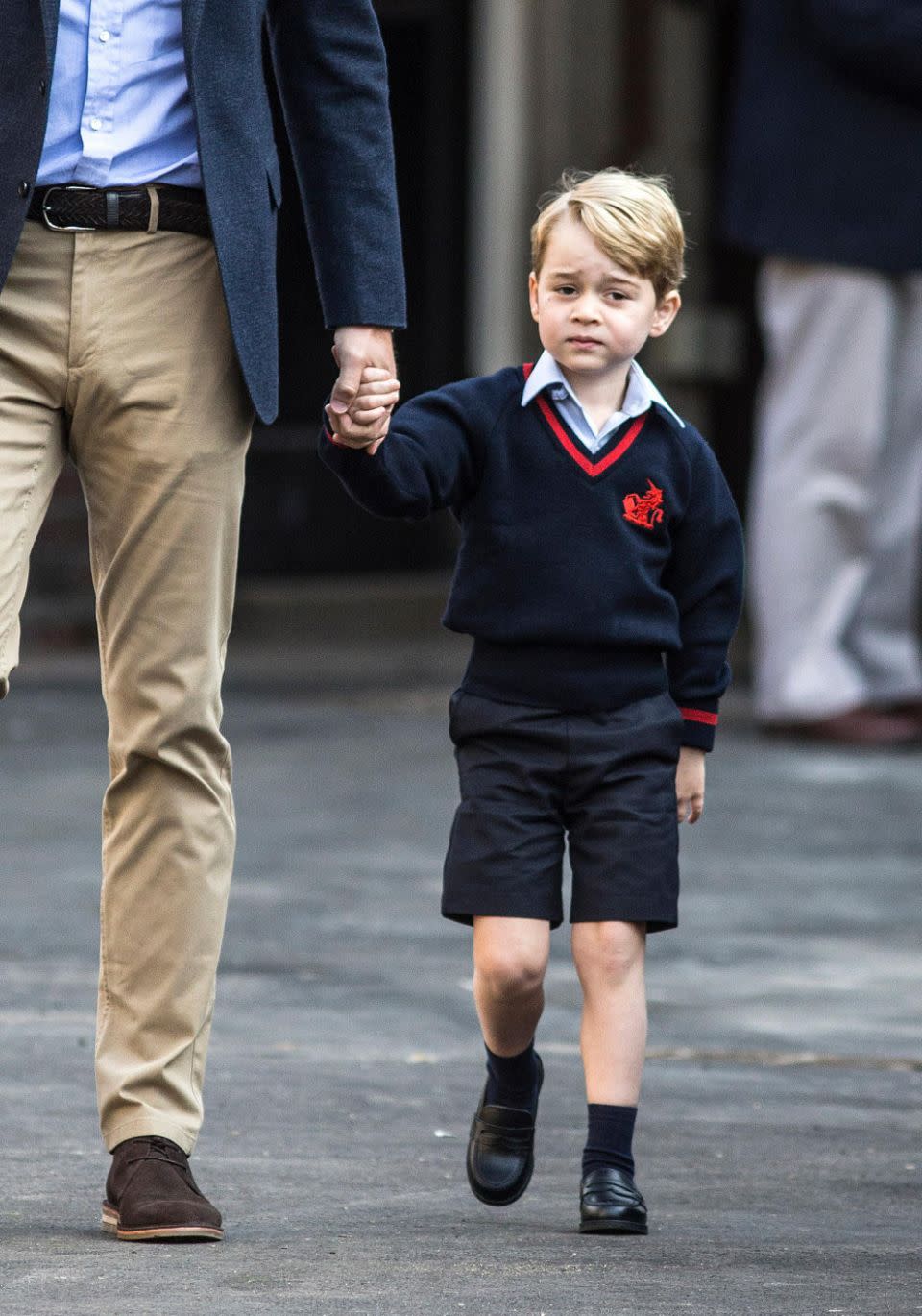 Prince George was taken to school by his dad with mum Kate Middleton resting. Source: Getty