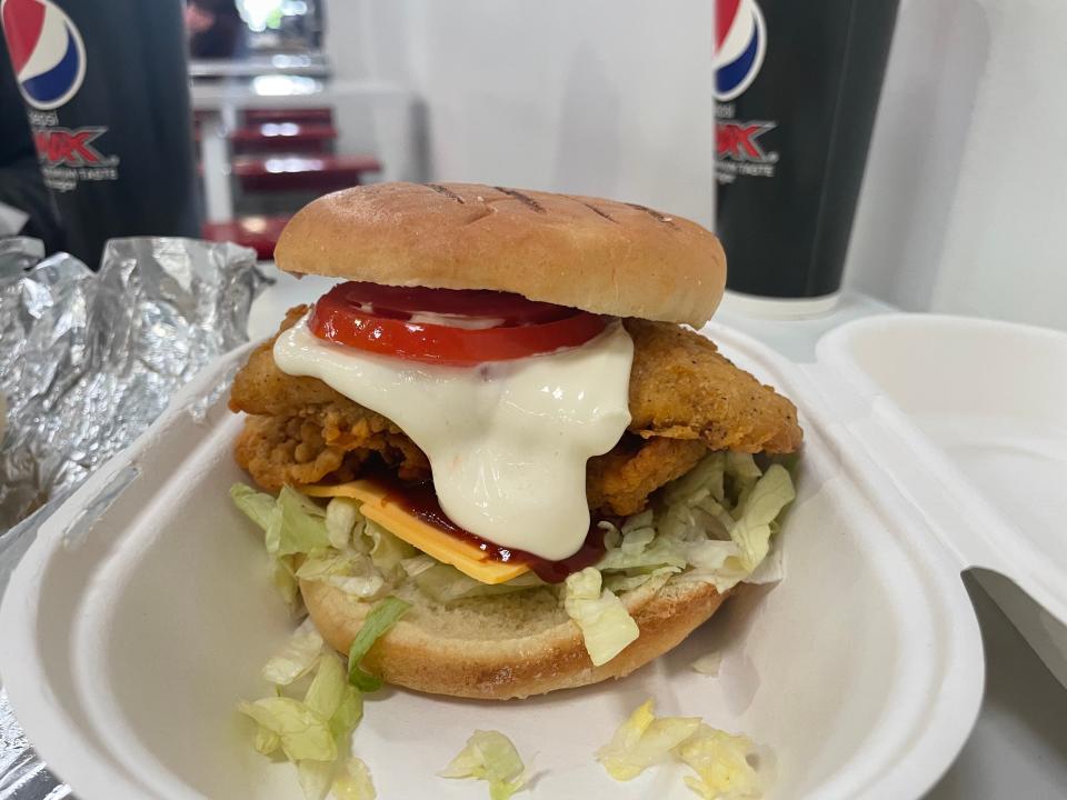 Burger in Costco food court.