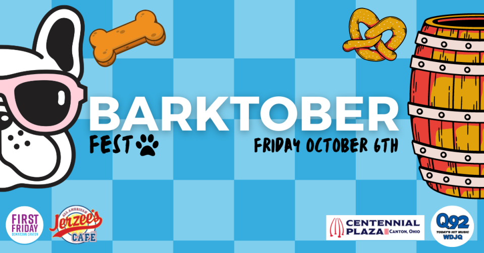 This month's First Friday events in downtown Canton will be 5 to 9 p.m. on Oct. 6. First Friday, called 'Barktober Fest,' has a pet theme.