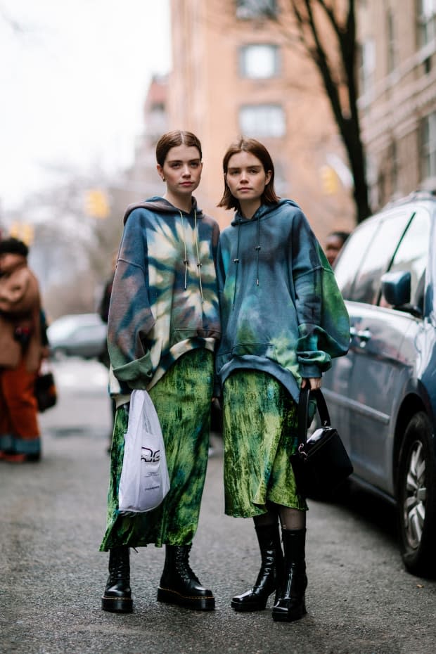 <p>On the street at New York Fashion Week. Photo: Jeremy Kang/Fashionista</p>