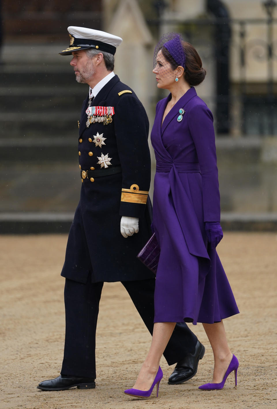 <p>Danish royals, Crown Prince Frederik of Denmark and Crown Princess Mary of Denmark look regal as they arrive at Westminster Abbey. (Getty Images)</p> 