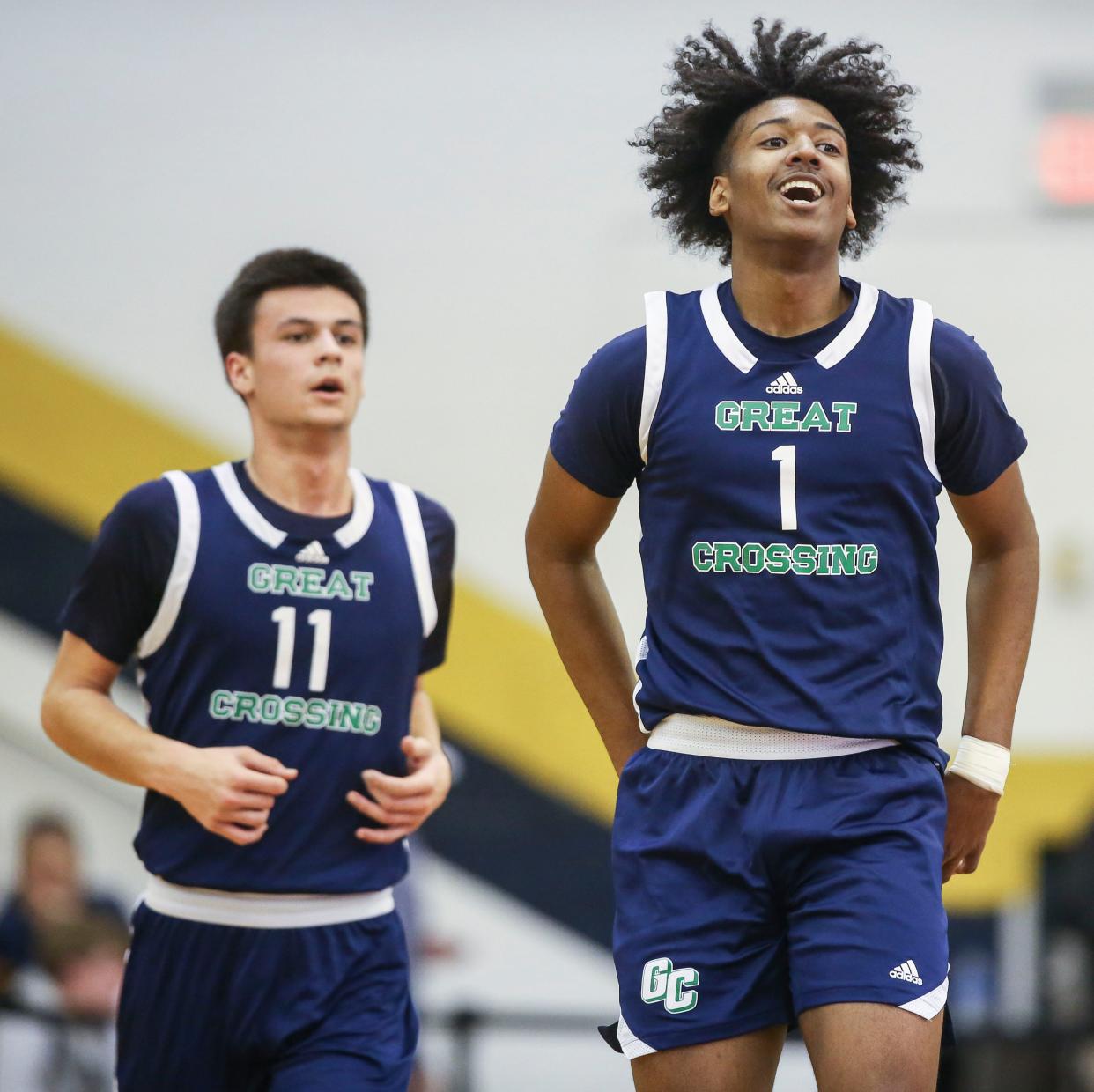 Great Crossing's Vince Dawson, right, and his teammates remained the No. 1 team in the latest Kentucky High School Boys Basketball Media Poll.