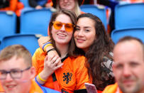 Netherland fans enjoy the pre match atmosphere prior to the 2019 FIFA Women's World Cup France group E match between New Zealand and Netherlands at on June 11, 2019 in Le Havre, France. (Photo by Maddie Meyer - FIFA/FIFA via Getty Images)