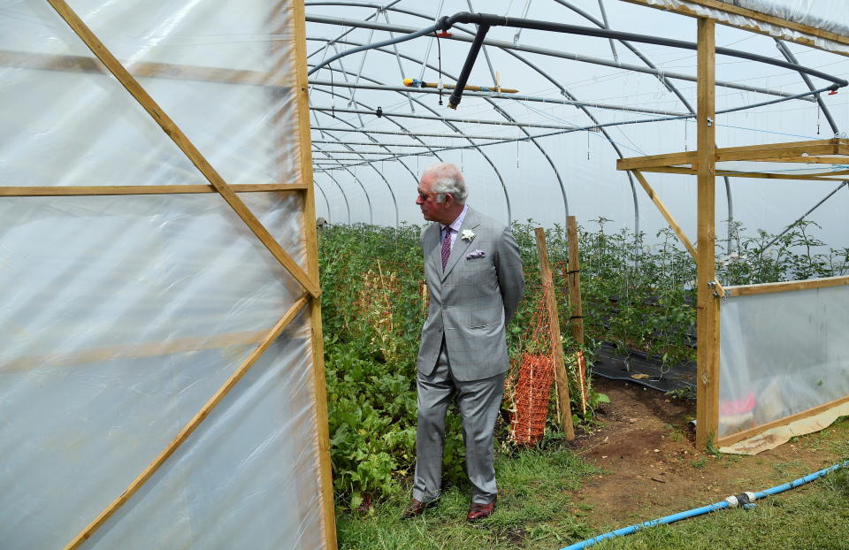 <p>CHIPPING NORTON, ENGLAND - JUNE 22: Prince Charles, Prince of Wales during a tour of FarmED on June 22, 2021 in Chipping Norton, England. FarmED provides learning spaces and events that inspire, educate, and connect people to build sustainable farming and food systems. (Photo by Toby Melville - WPA Pool/Getty Images)</p>
