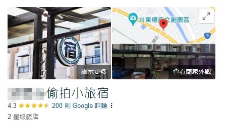 網友惡搞將名稱改名為「XX偷拍小旅宿」。（圖／翻攝Google）