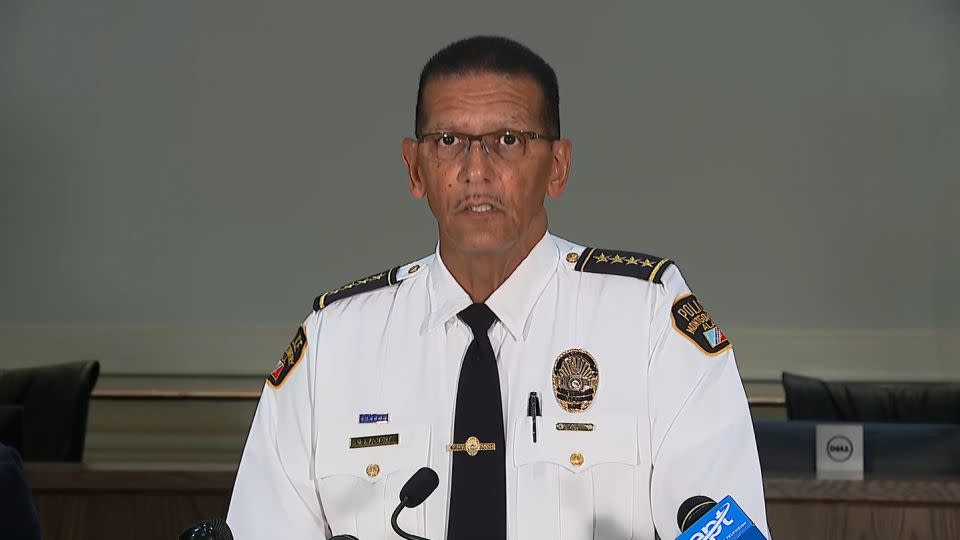 Montgomery Police Chief Darryl J. Albert addresses the media on Tuesday after the riverfront brawl. - CNN
