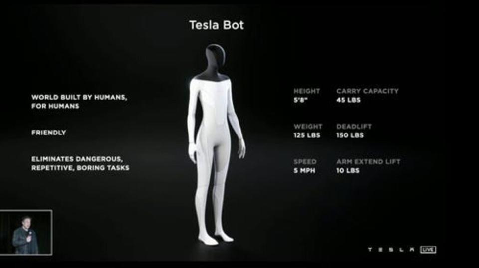 Seht euch den Prototyp des Tesla Bot von Elon Musk an.