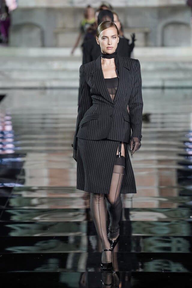 The model hit the catwalk in Italy on Thursday.