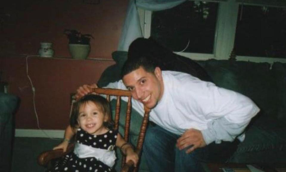 Michael Correia, seen here with his daughter Aaliyah, was stabbed to death in October 2010 outside of an Alcoholics Anonymous meeting in New Bedford. He was 34.