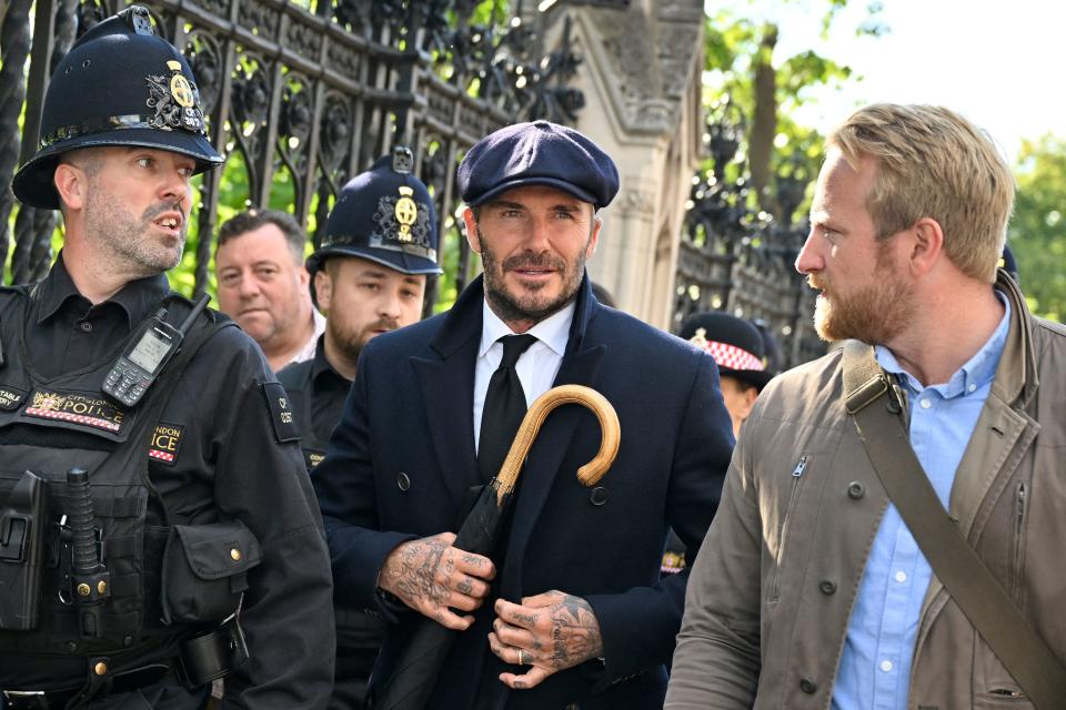 David Beckham queued with the public to pay his respects to the coffin of Queen Elizabeth II in September 2022