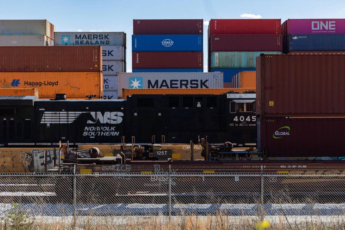 The South Carolina Inland Port in Greer, South Carolina on Tuesday, March 14, 2023. This and many other pieces of infrastructure help send the goods manufactured in Spartanburg across the world.