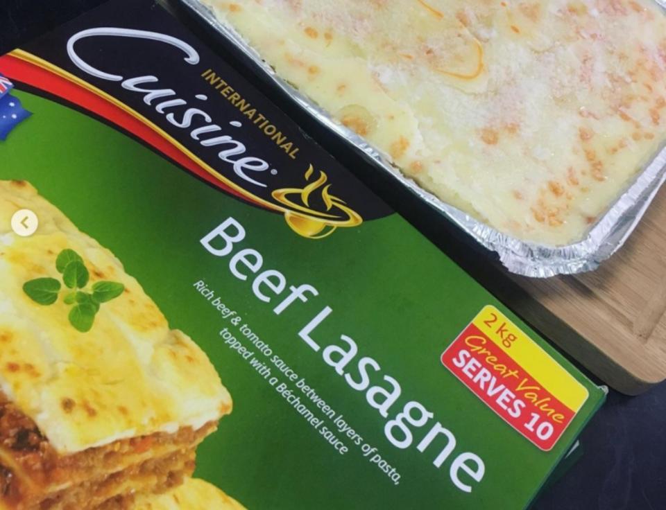 The Beef Lasagne from Aldi is receiving rave reviews online. Photo: Instagram/@thebonnellfamily_