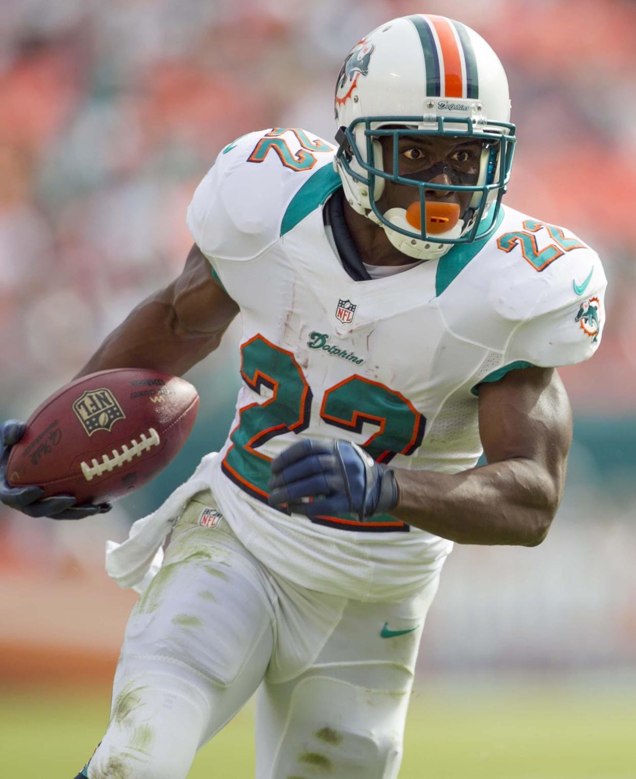 Running back Reggie Bush (22) was an all-purpose threat for the Dolphins.