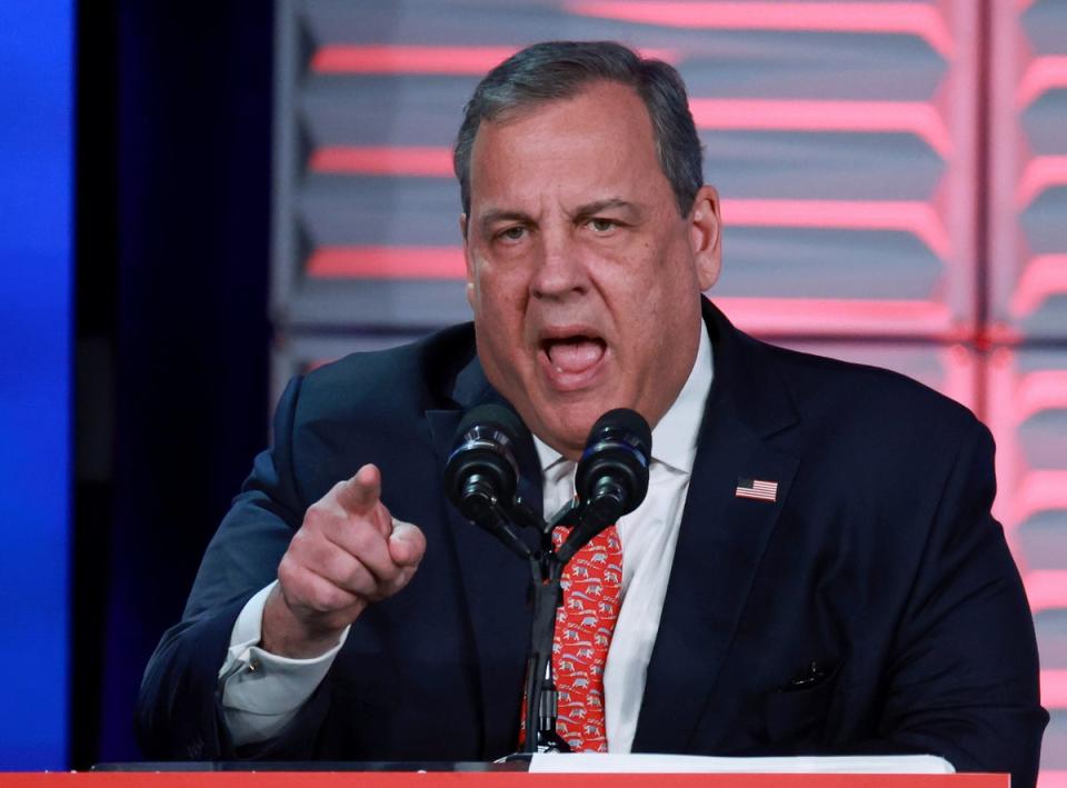 Republican presidential candidate and former Governor of New Jersey Chris Christie speaks during the Florida Freedom Summit at the Gaylord Palms Resort on November 04, 2023 in Kissimmee, Florida (Getty Images)