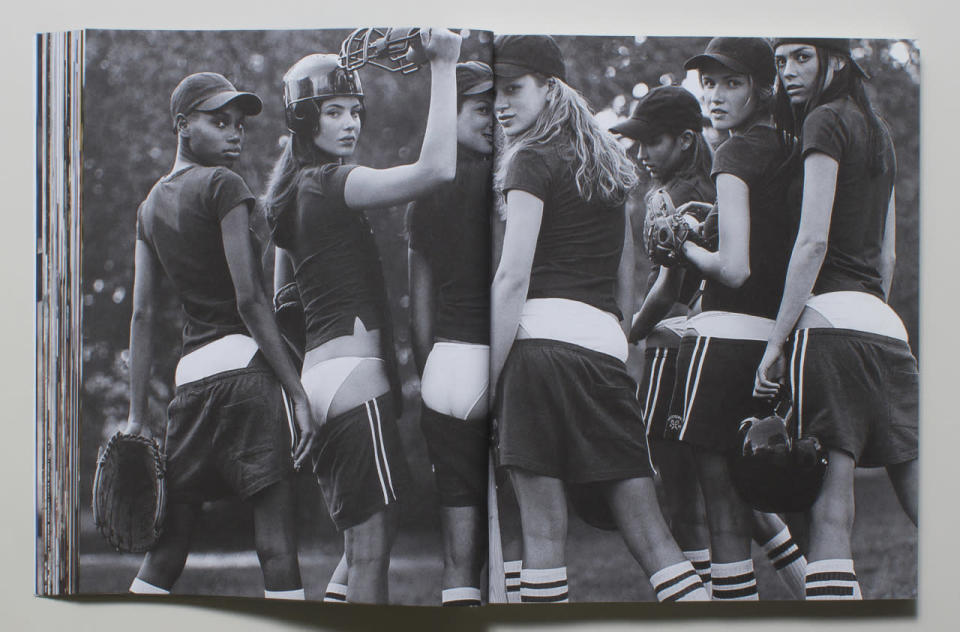 A softball team busts a sag in an issue of “A&F Quarterly” from 2001.