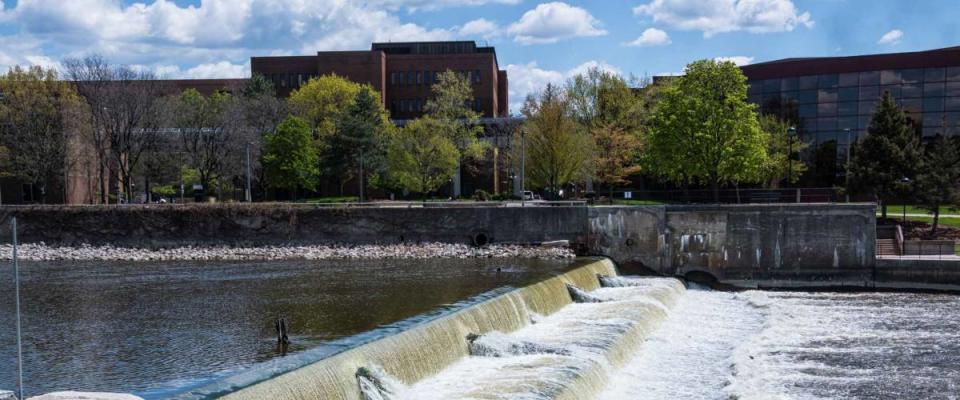 The Flint River in Flint, Michigan. Newsworthy for their water quality and safety issues.