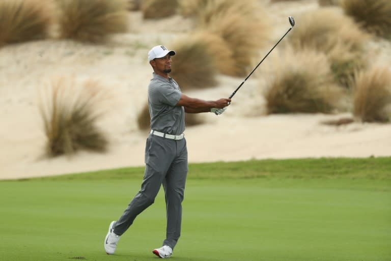 Tiger Woods plays his second shot on the third hole during round three of the Hero World Challenge at Albany, The Bahamas on December 3, 2016