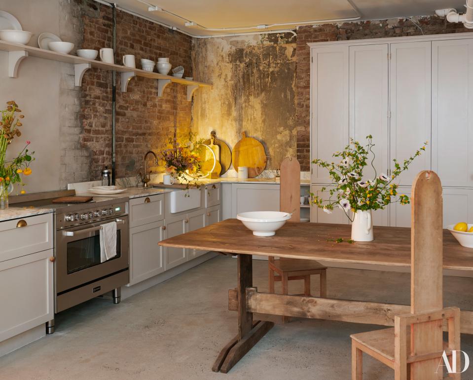 Karlin created her dream English country kitchen in the new studio.