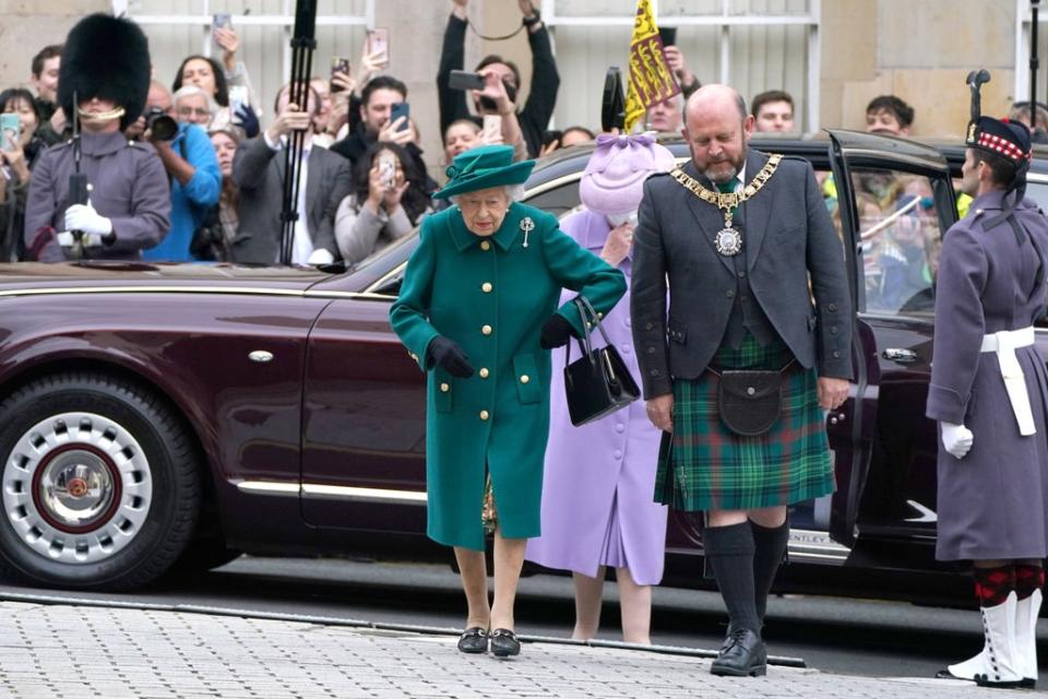 The Queen arrives at the Scottish Parliament in Edinburgh (Andrew Milligan/PA) (PA Wire)