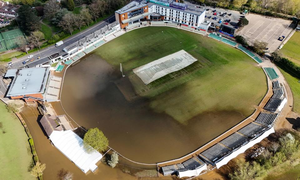 <span>The scene at New Road, home of Worcestershire CCC, on Tuesday this week.</span><span>Photograph: David Davies/PA</span>