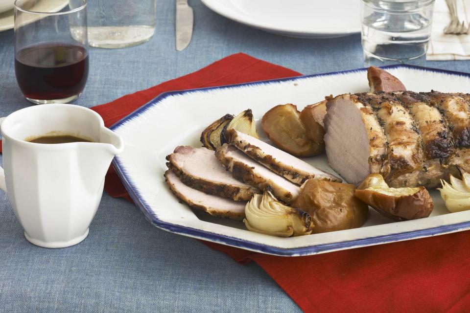 <p>A classic menu that's the perfect accompaniment to a snowy, New England country Christmas.</p><p><strong>Main Course:</strong><br><a href="https://www.countryliving.com/food-drinks/recipes/a3455/cider-brined-pork-roast-onions-apples-recipe-clv0910/" rel="nofollow noopener" target="_blank" data-ylk="slk:Cider-Brined Pork Roast with Onions and Apples;elm:context_link;itc:0;sec:content-canvas" class="link ">Cider-Brined Pork Roast with Onions and Apples</a></p><p><strong>Side Dishes:</strong><br><a href="https://www.countryliving.com/food-drinks/recipes/a1111/oven-roasted-mushroom-soup-3217/" rel="nofollow noopener" target="_blank" data-ylk="slk:Oven Roasted Mushroom Stew;elm:context_link;itc:0;sec:content-canvas" class="link ">Oven Roasted Mushroom Stew</a></p><p><a href="https://www.countryliving.com/food-drinks/recipes/a1594/sweet-pear-gorgonzola-salad-3710/" rel="nofollow noopener" target="_blank" data-ylk="slk:Sweet Pear and Gorgonzola Salad;elm:context_link;itc:0;sec:content-canvas" class="link ">Sweet Pear and Gorgonzola Salad</a></p><p><a href="https://www.countryliving.com/food-drinks/recipes/a1471/pumpkin-cauliflower-casserole-3585/" rel="nofollow noopener" target="_blank" data-ylk="slk:Pumpkin and Cauliflower Casserole;elm:context_link;itc:0;sec:content-canvas" class="link ">Pumpkin and Cauliflower Casserole</a></p><p><strong>Dessert:</strong><br><a href="https://www.countryliving.com/food-drinks/recipes/a994/apple-cheddar-crumble-pie-3097/" rel="nofollow noopener" target="_blank" data-ylk="slk:Apple-Cheddar Crumble Pie;elm:context_link;itc:0;sec:content-canvas" class="link ">Apple-Cheddar Crumble Pie</a></p><p><strong>Drink:</strong><br><a href="https://www.countryliving.com/food-drinks/recipes/a1319/block-island-fog-3429/" rel="nofollow noopener" target="_blank" data-ylk="slk:Block Island Fog;elm:context_link;itc:0;sec:content-canvas" class="link ">Block Island Fog</a></p>