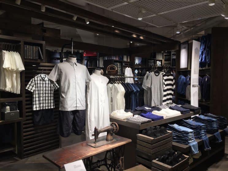 “ReMUJI” is a section within the store that offers clothes recycled from unsold garment items that are re-dyed and upcycled. (Photo: Nurul Azliah/Yahoo Lifestyle Singapore)