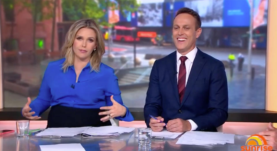 Edwina Bartholomew and Matt Shirvington on Sunrise