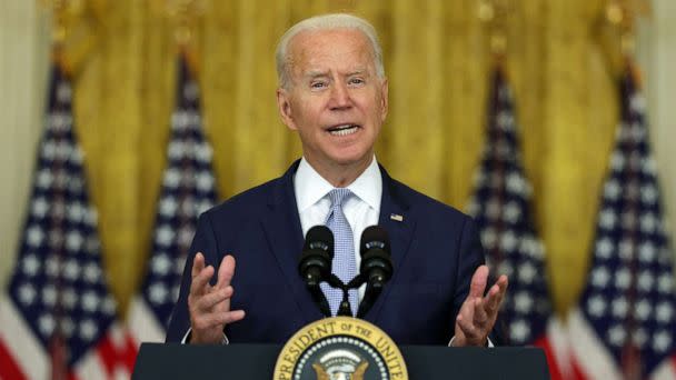 PHOTO: President Joe Biden said how his Build Back Better agenda will lower prescription drug prices at the White House, Aug. 12, 2021. (Alex Wong/Getty Images)