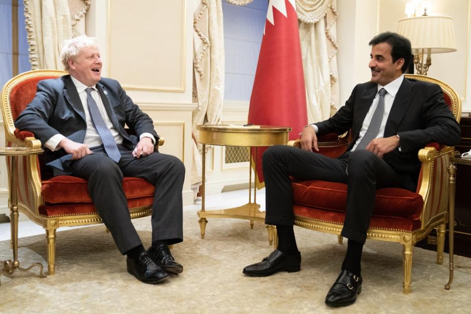 Prime Minister Boris Johnson meets with the Amir of Qatar, Sheikh Tamim bin Hamad Al Thani during the United Nations General Assembly in New York (Stefan Rousseau/PA) (PA Wire)