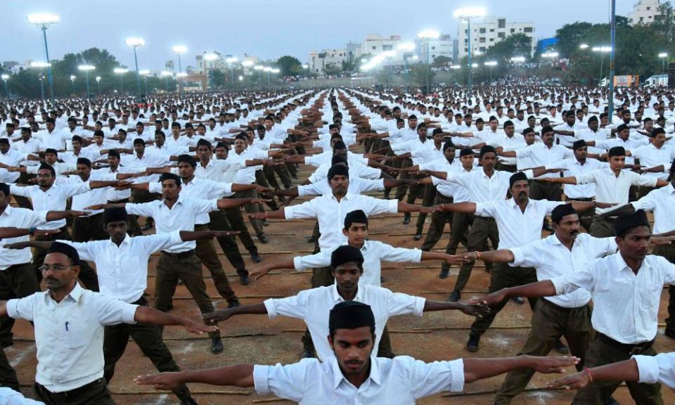 Hindu nationalists hold a rally in support of India’s new citizenship law