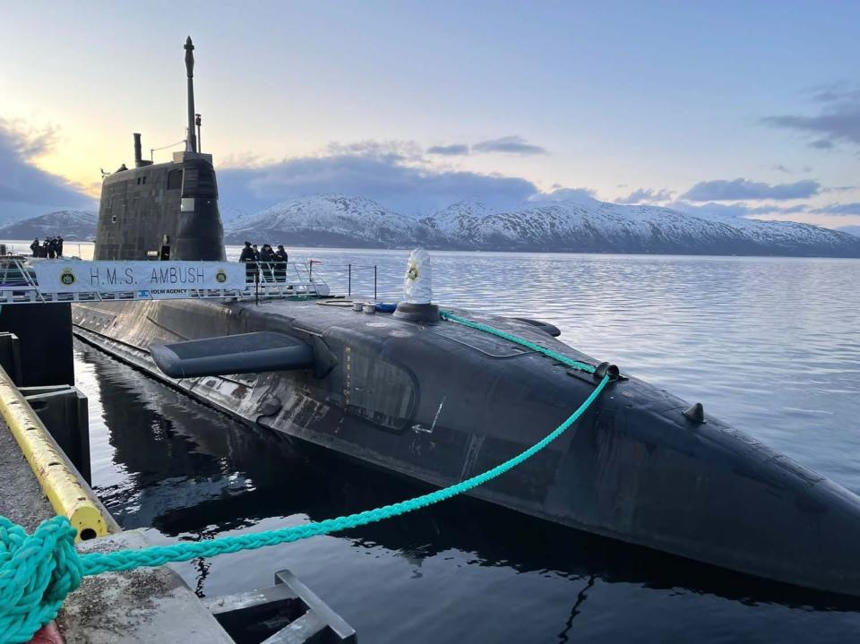 British Royal Navy submarine HMS Ambush in Norway