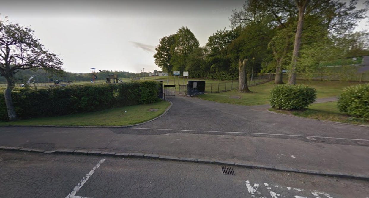 <em>Overlee Park in Clarkston, Glasgow, where a teenager was stabbed in a mass brawl on Scotland’s exam results day (Picture: Google Maps)</em>
