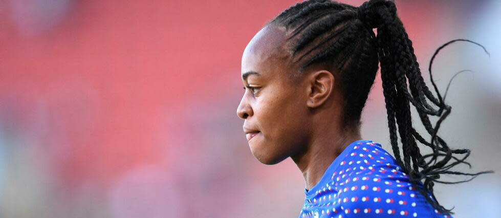 Marie-Antoinette Katoto est l'attaquante star des Bleues.  - Credit:OLI SCARFF / AFP