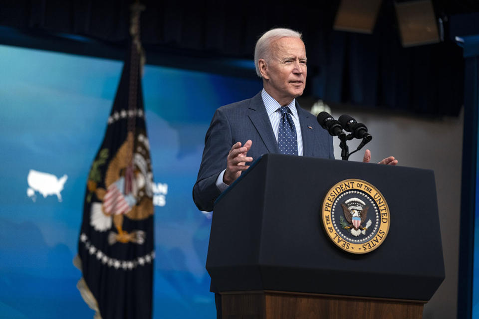President Joe Biden speaks about the COVID-19 vaccination program, in the South Court Auditorium on the White House campus on June 2, 2021, in Washington. 