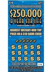 $250,000 a year for life Florida Lottery scratch-off game.