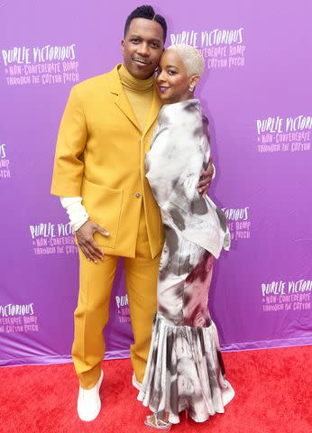 <p>Bruce Glikas/Getty Images</p> Kara Young and Leslie Odom Jr. at the opening night of "Purlie Victorious" in September