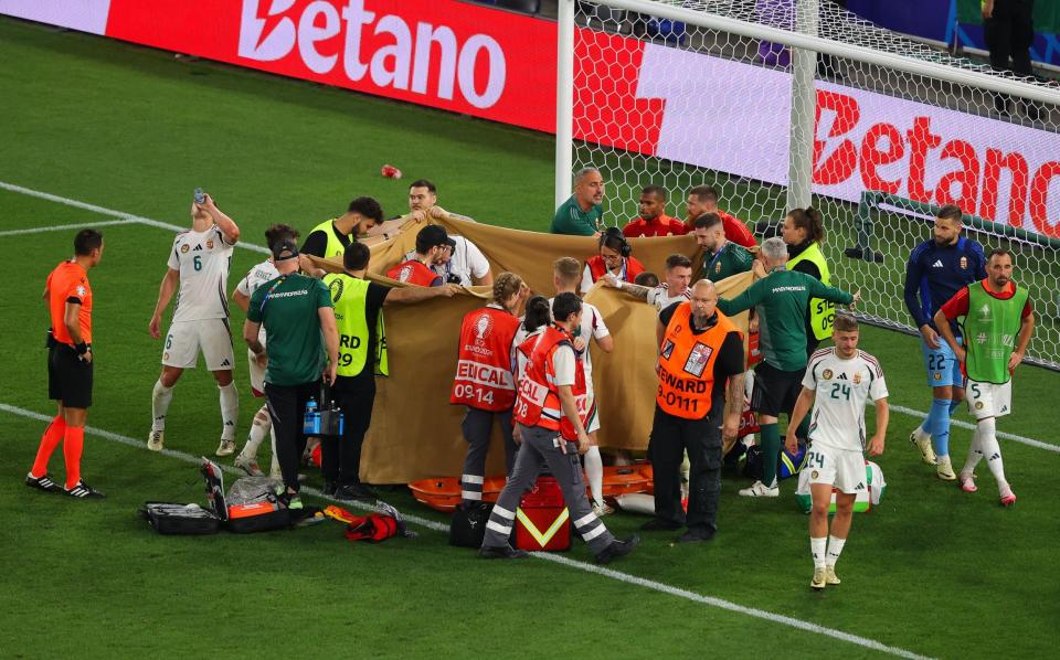 Hungary players were visibly distressed having seen Varga seriously hurt