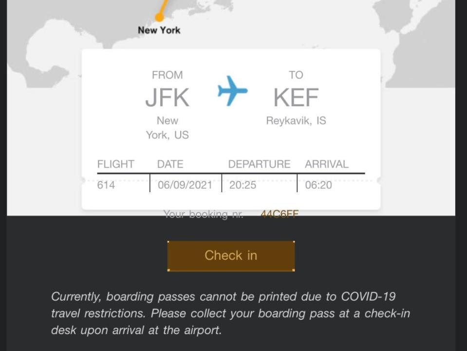 Icelandair check-in email