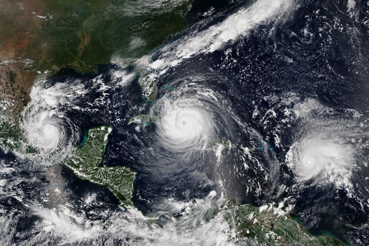 Satellite image of Hurricane Katia HUM Images/Universal Images Group via Getty Images