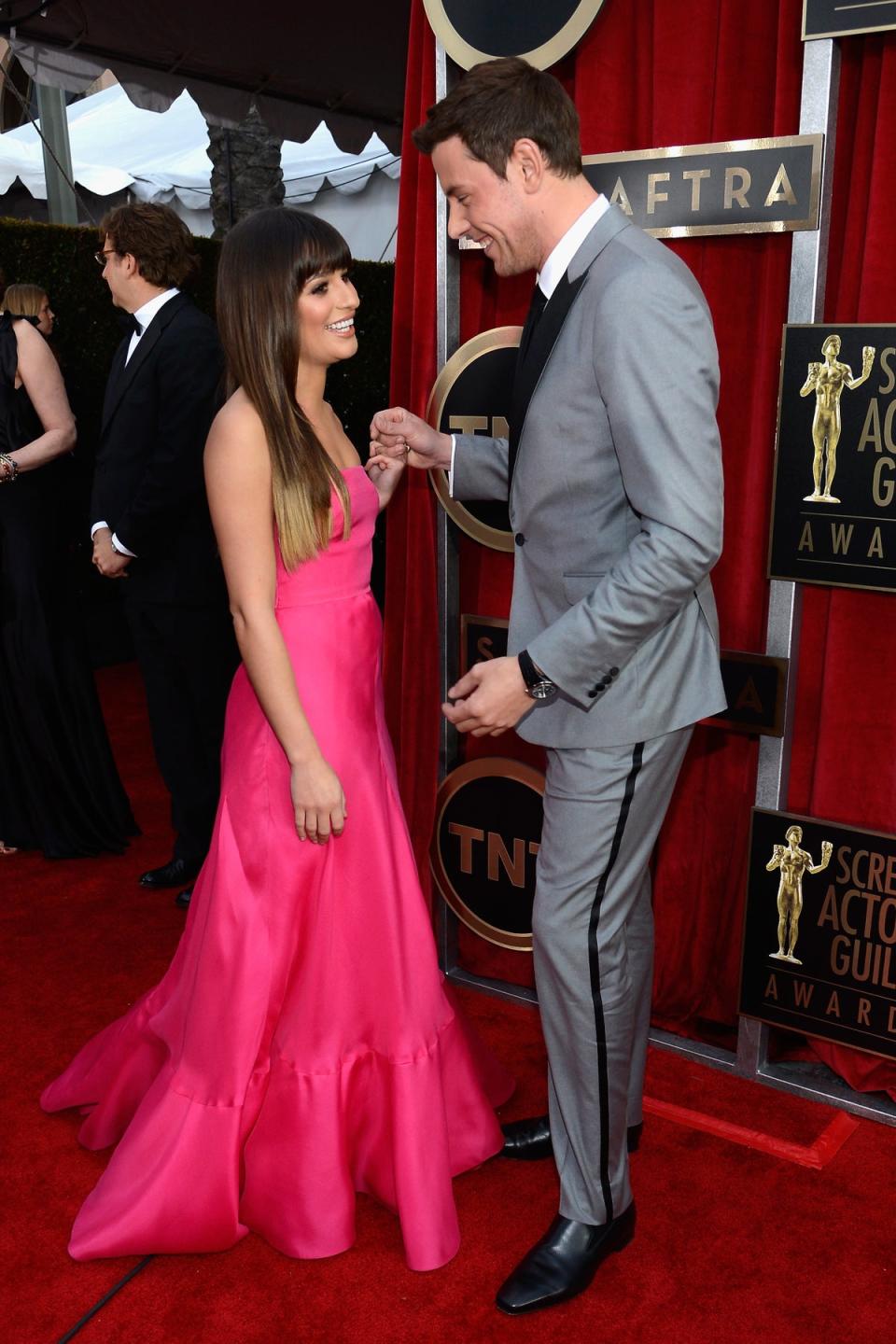 Lea Michele and Corey Monteith dated from 2012 until his death the following year (Getty Images)