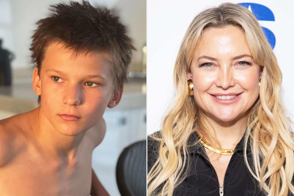 <p>Kate Hudson/Instagram; Santiago Felipe/Getty</p> Kate Hudson (right) and son Bingham (left)